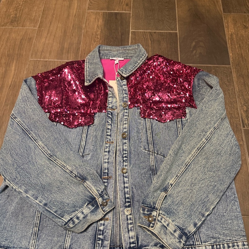 Sequin Embellished Jean Jacket
